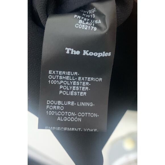The Kooples sz S NWT Black Crepe and Satin Trim Tuxedo Jacket Wrap Mini Dress - Picture 10 of 10